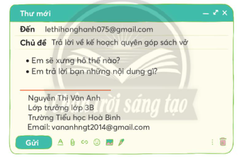 Viết thư điện tử cho bạn bè trang 66, 67 Tiếng Việt lớp 3 Tập 1 - Chân trời sáng tạo (ảnh 3)