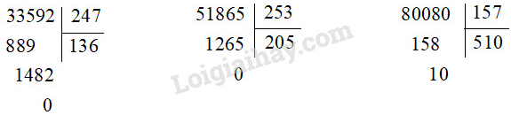 VBT Toán 4 trang 91 Bài 80: Chia cho số có ba chữ số (tiếp theo) (ảnh 1)