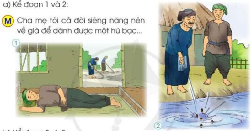 Kể chuyện: Hũ bạc trang 48 SGK Tiếng Việt 3 Tập 2 - Cánh diều (ảnh 1)
