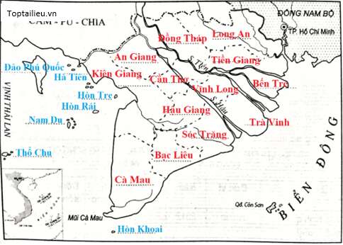 SBT Địa lí 9 Bài 35: Vùng Đồng bằng sông Cửu Long | Giải SBT Địa lí lớp 9 (ảnh 3)