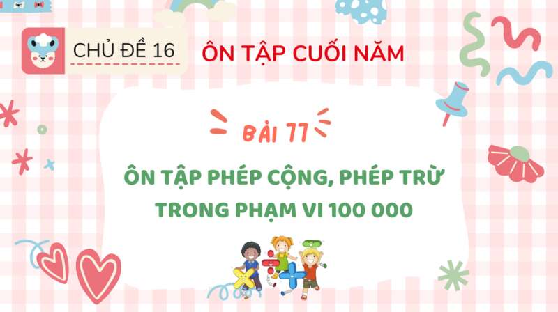 Giáo án điện tử Ôn tập phép cộng, phép trừ trong phạm vi 100 000 | Bài giảng PPT Toán lớp 3 Kết nối tri thức (ảnh 1)