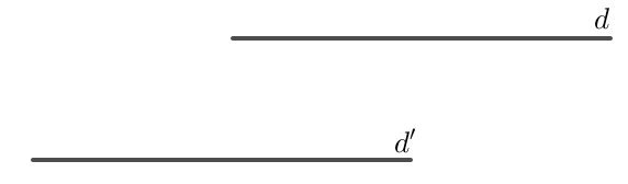 Vẽ hình theo yêu cầu sau: Vẽ hai đường thẳng d và d' sao cho d//d' (ảnh 1)