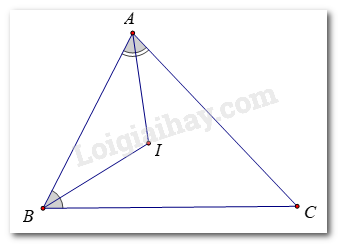 Tam giác ABC có số đo ba góc thoả mãn: góc A = B+ C. Hai tia phân giác (ảnh 1)