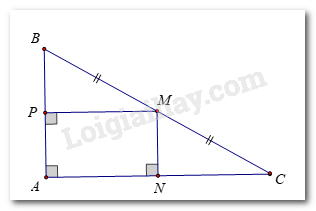 Cho tam giác ABC vuông tại đỉnh A; ba điểm M, N, P lần lượt nằm trên (ảnh 1)