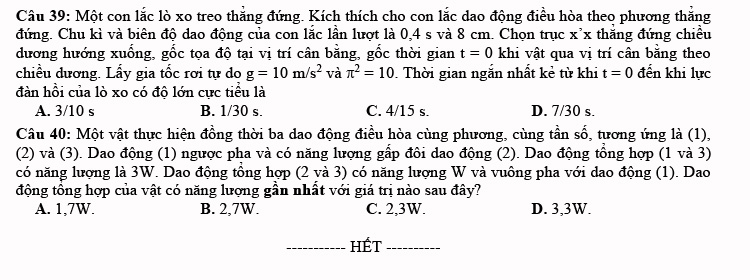 Đề thi thử THPT Quốc gia môn Vật lí năm 2023 Trường THPT Yên Thế (Bắc Giang) (Có đáp án) (ảnh 4)