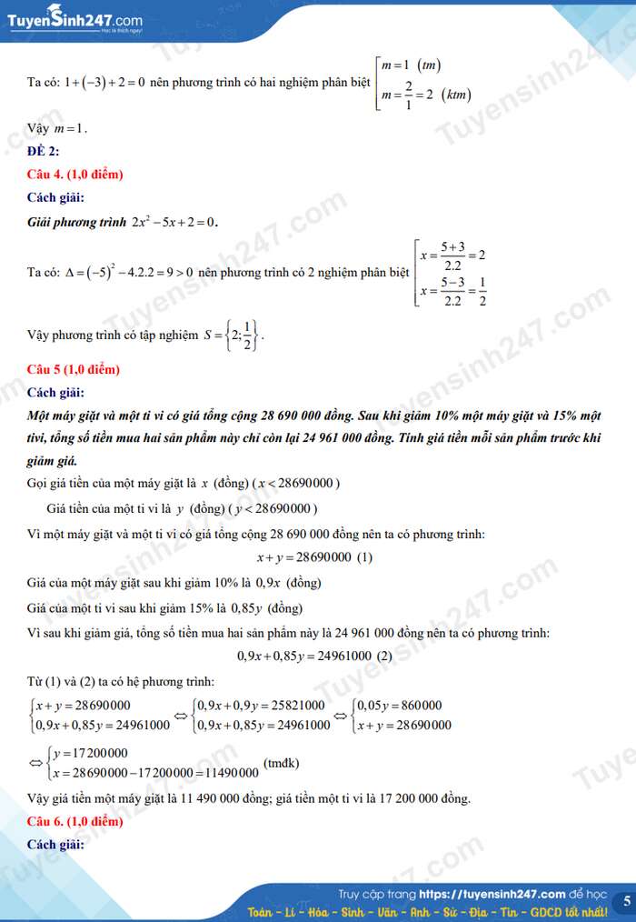 Bộ đề thi vào 10 môn Toán năm 2023 (ảnh 25)