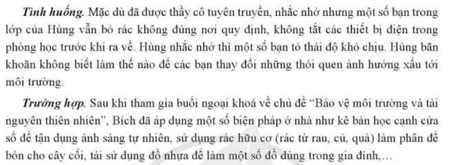 Em hãy nhận xét về việc làm của Bích và cho biết ý nghĩa của các việc làm đó (ảnh 1)