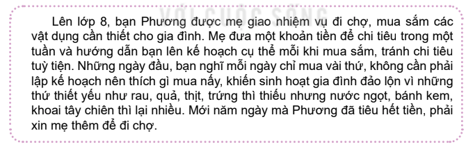 Việc bạn Phương chi tiêu tuỳ tiện đã dẫn đến khó khăn gì trong cuộc sống gia đình (ảnh 1)