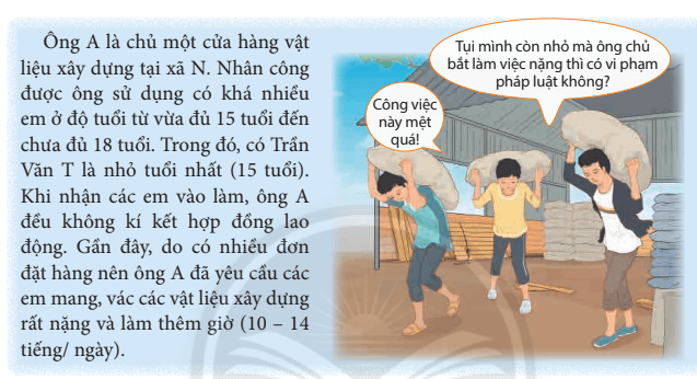 Em hãy cho biết hành vi của ông A có vi phạm pháp luật lao động về việc sử dụng lao động (ảnh 1)