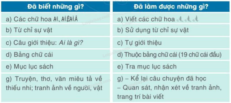 Em đã biết những gì, làm được những gì? Tiếng Việt lớp 2 Tập 1 – Cánh diều (ảnh 1)