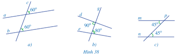 Quan sát các hình 38a, 38b, 38c và đoán xem các đường thẳng (ảnh 1)