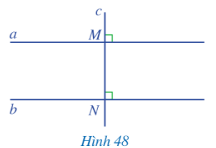 Bạn Ánh vẽ hai đường thẳng a, b cùng vuông góc với đường thẳng c (ảnh 1)