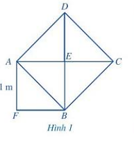 Quan sát Hình 1, ở đó hình vuông AEBF có cạnh bằng 1 dm (ảnh 1)