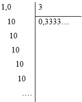 Viết số hữu tỉ 1/3 dưới dạng số thập phân vô hạn (ảnh 1)