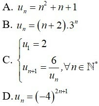 36 câu trắc nghiệm Dãy số (có đáp án) chọn lọc (ảnh 14)