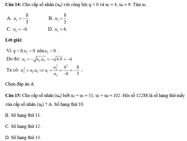 36 câu trắc nghiệm Dãy số (có đáp án) chọn lọc (ảnh 16)