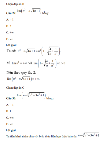 41 câu trắc nghiệm Giới hạn của dãy số (có đáp án) chọn lọc (ảnh 17)