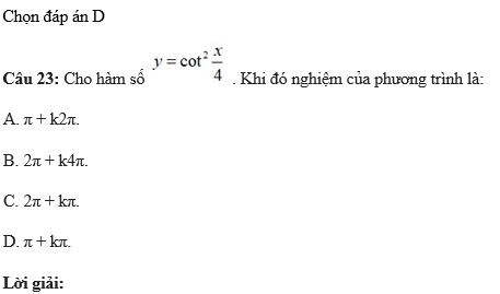 60 câu trắc nghiệm Đạo hàm của các hàm số lượng giác (có đáp án) chọn lọc (ảnh 20)