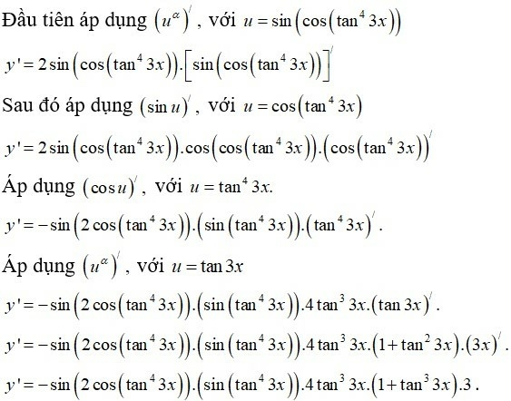 60 câu trắc nghiệm Đạo hàm của các hàm số lượng giác (có đáp án) chọn lọc (ảnh 9)