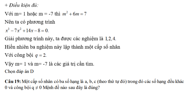 30 câu trắc nghiệm Cấp số nhân (có đáp án) chọn lọc (ảnh 26)