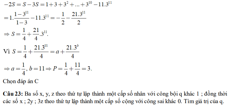 30 câu trắc nghiệm Cấp số nhân (có đáp án) chọn lọc (ảnh 30)