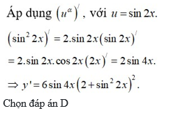 60 câu trắc nghiệm Đạo hàm của các hàm số lượng giác (có đáp án) chọn lọc (ảnh 24)