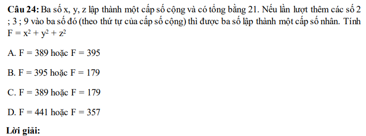 30 câu trắc nghiệm Cấp số nhân (có đáp án) chọn lọc (ảnh 34)