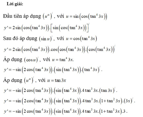 60 câu trắc nghiệm Đạo hàm của các hàm số lượng giác (có đáp án) chọn lọc (ảnh 33)