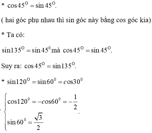 46 câu trắc nghiệm Giá trị lượng giác của một góc bất kì từ 0 độ đến 180 độ (có đáp án) (ảnh 23)