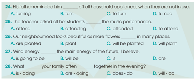 SBT Tiếng Anh 10 trang 24 Test yourself 1 Grammar - Kết nối tri thức (ảnh 1)