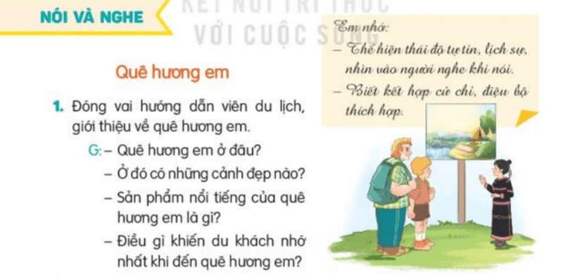Nói và nghe trong Câu 1 trang 96 sgk Tiếng Việt lớp 3 (ảnh 1)