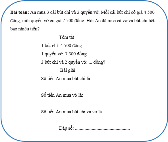 Bài 8: Bài toán giải bằng ba bước tính Vở bài tập Toán lớp 4 (Chân trời sáng tạo) (ảnh 1)