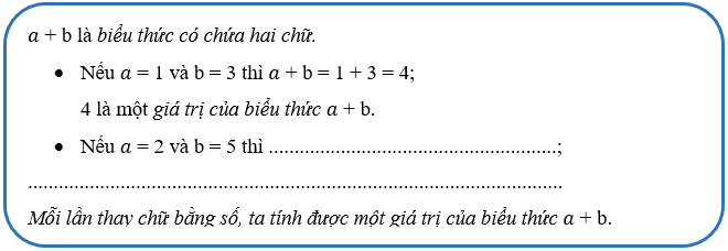 Bài 11: Biểu thức có chứa chữ (tiếp theo) Vở bài tập Toán lớp 4 (Chân trời sáng tạo) (ảnh 1)