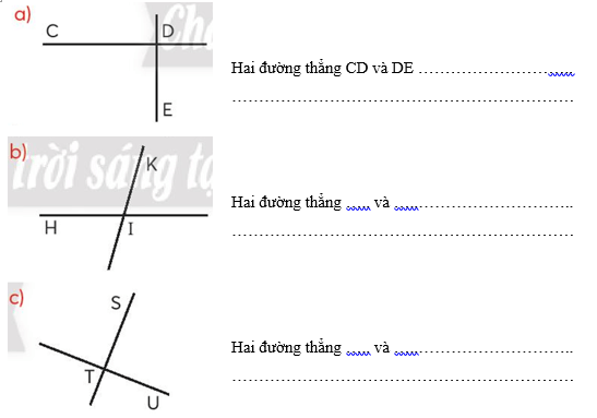 Bài 31: Hai đường thẳng vuông góc Vở bài tập Toán lớp 4 (Chân trời sáng tạo) (ảnh 6)