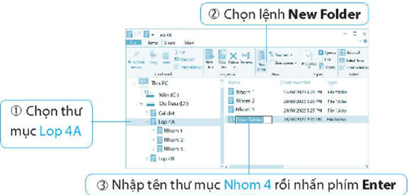 Vở bài tập Tin học lớp 4 Bài 5 (Kết nối tri thức): Thao tác với tệp và thư mục (ảnh 5)