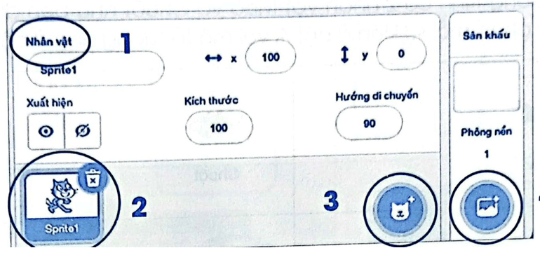 Vở bài tập Tin học lớp 4 Bài 4 (Cánh diều): Tạo chương trình có nhiều nhân vật (ảnh 1)