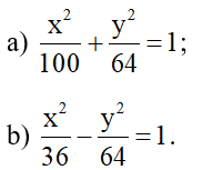 Các đường conic có phương trình như sau là đường elip hay hypebol (ảnh 1)