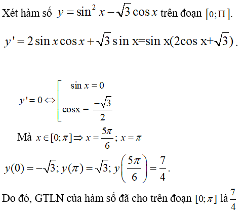 Giá trị lớn nhất và giá trị nhỏ nhất của hàm số (Lý thuyết + 50 bài tập có lời giải) (ảnh 33)