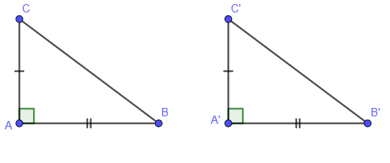 Phương pháp giải Các trường hợp bằng nhau của tam giác vuông (50 bài tập minh họa) (ảnh 1)