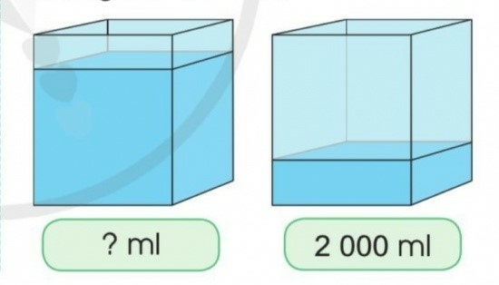 Ước lượng số gam đậu tương trong lọ đựng nhiều hơn, Ước lượng số mi-li-lít nước trong bể lớn hơn (ảnh 2)