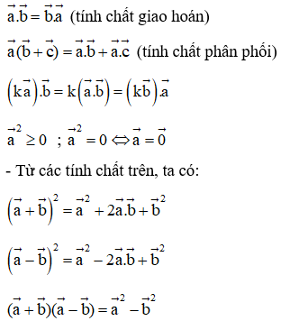 Phương pháp giải Các tính chất của tích vô hướng (50 bài tập minh họa) (ảnh 1)