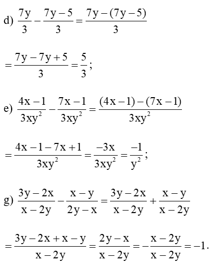 Toán 8 Bài 2 (Cánh diều): Phép cộng, phép trừ phân thức đại số (ảnh 6)