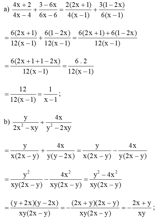 Toán 8 Bài 2 (Cánh diều): Phép cộng, phép trừ phân thức đại số (ảnh 8)