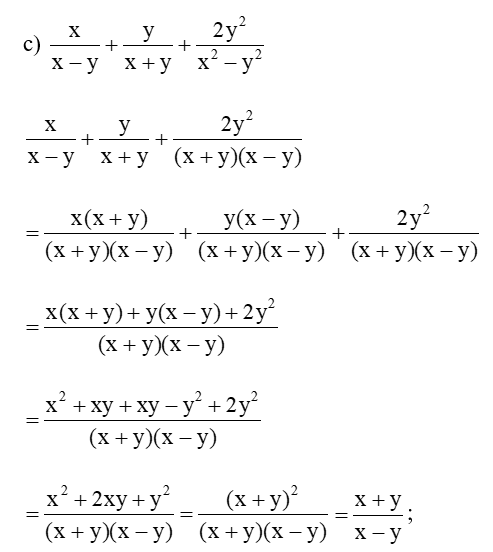 Toán 8 Bài 2 (Cánh diều): Phép cộng, phép trừ phân thức đại số (ảnh 9)