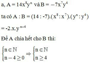 Phương pháp giải Cách chia đơn thức cho đơn thức, chia đa thức cho đơn thức (50 bài tập minh họa) (ảnh 3)