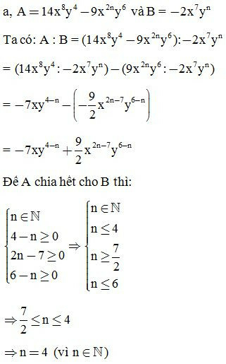 Phương pháp giải Cách chia đơn thức cho đơn thức, chia đa thức cho đơn thức (50 bài tập minh họa) (ảnh 6)