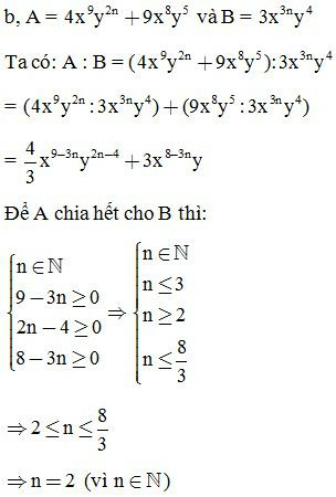 Phương pháp giải Cách chia đơn thức cho đơn thức, chia đa thức cho đơn thức (50 bài tập minh họa) (ảnh 7)