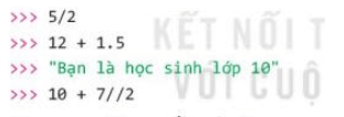 Kết quả của mỗi lệnh sau là gì? Kết quả đó có kiểu dữ liệu nào? (ảnh 1)