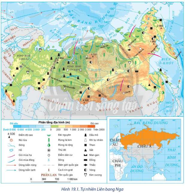 Địa lí 11 (Chân trời sáng tạo) Bài 19: Vị trí địa lí, điều kiện tự nhiên, dân cư và xã hội Liên Bang Nga (ảnh 1)