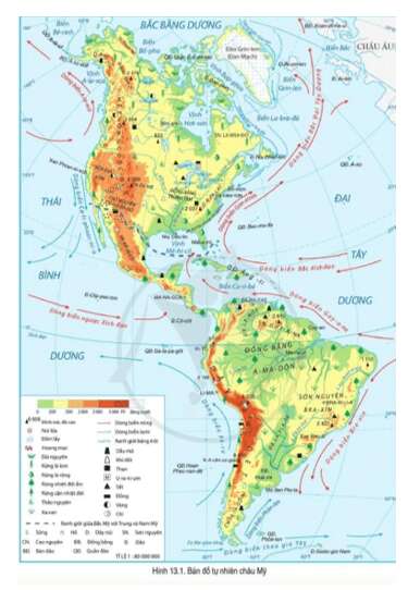 Đọc thông tin và quan sát hình 13.1, hãy trình bày sự phân hóa địa hình ở Bắc Mỹ (ảnh 1)